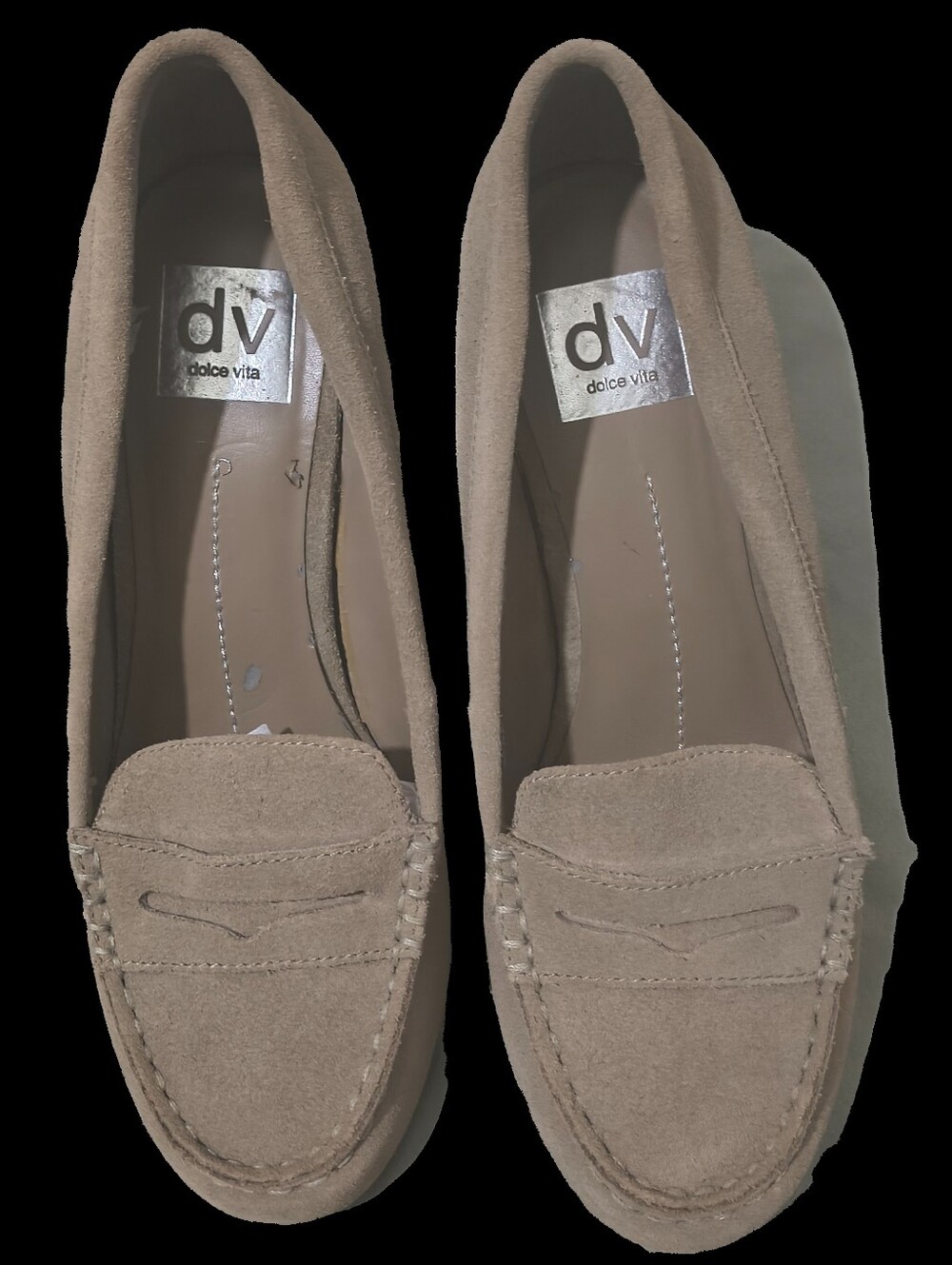 Dolce Vita Suede Wedge Loafers in Taupe